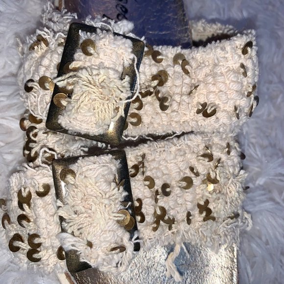 Free People Gold and Cream Sandals - Picture 5 of 6